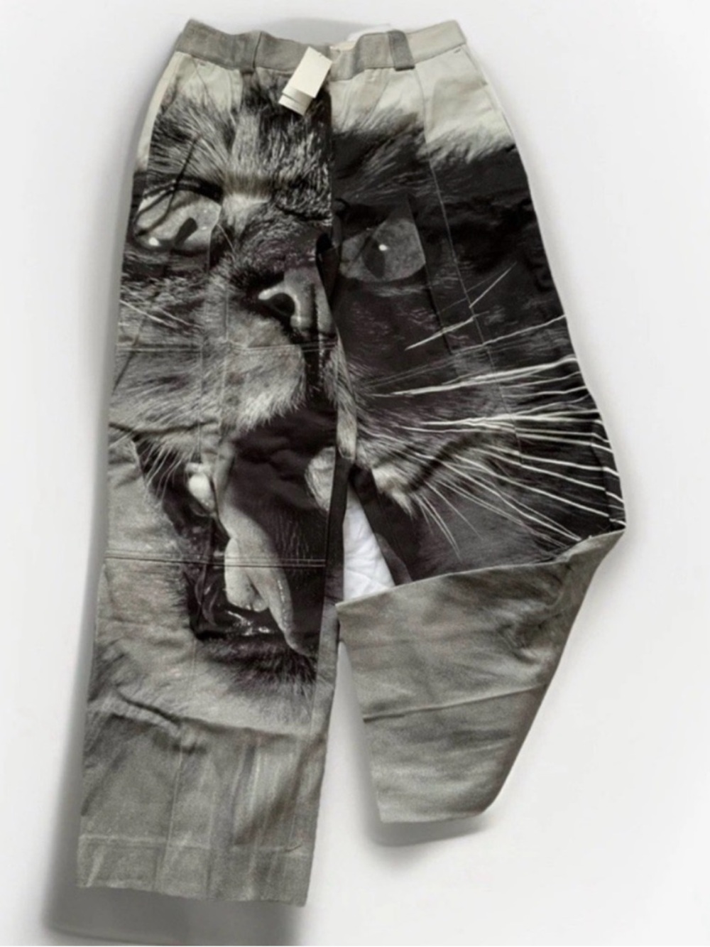 NWTTORY BURCH LTD. EDITION ANIMAL HOUSE CAT PRINT CARGO PANTS 32